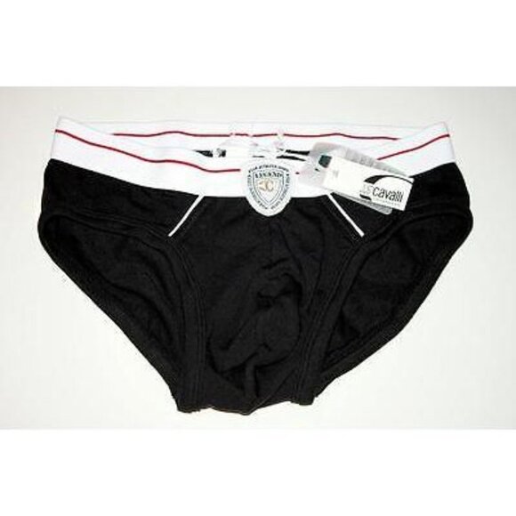 JUST CAVALLI by Roberto Cavalli UNDERWEAR Briefs BLACK Legend Patch INTIMO Uomo